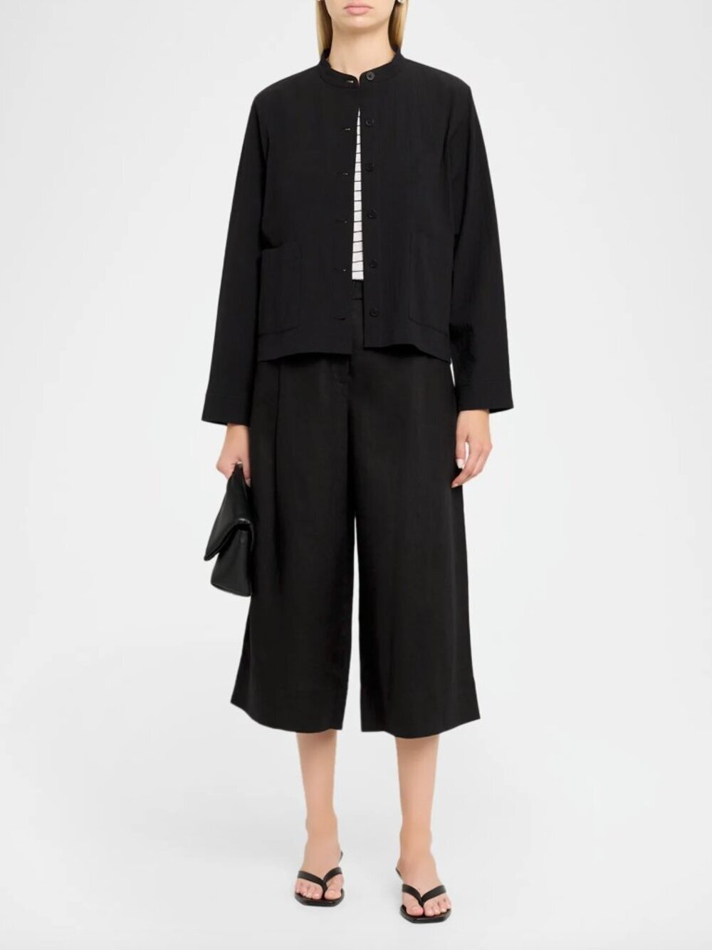 Eileen Fisher Crinkled Organic Cotton Shirt Jacket